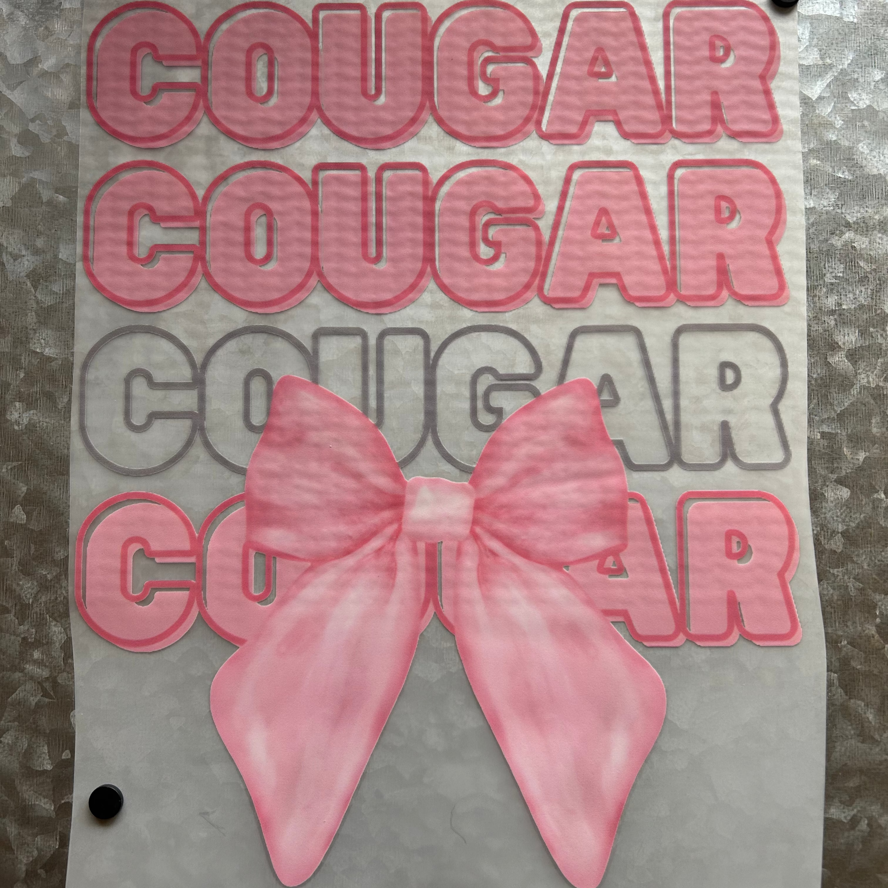 Pink Cougar with Bow