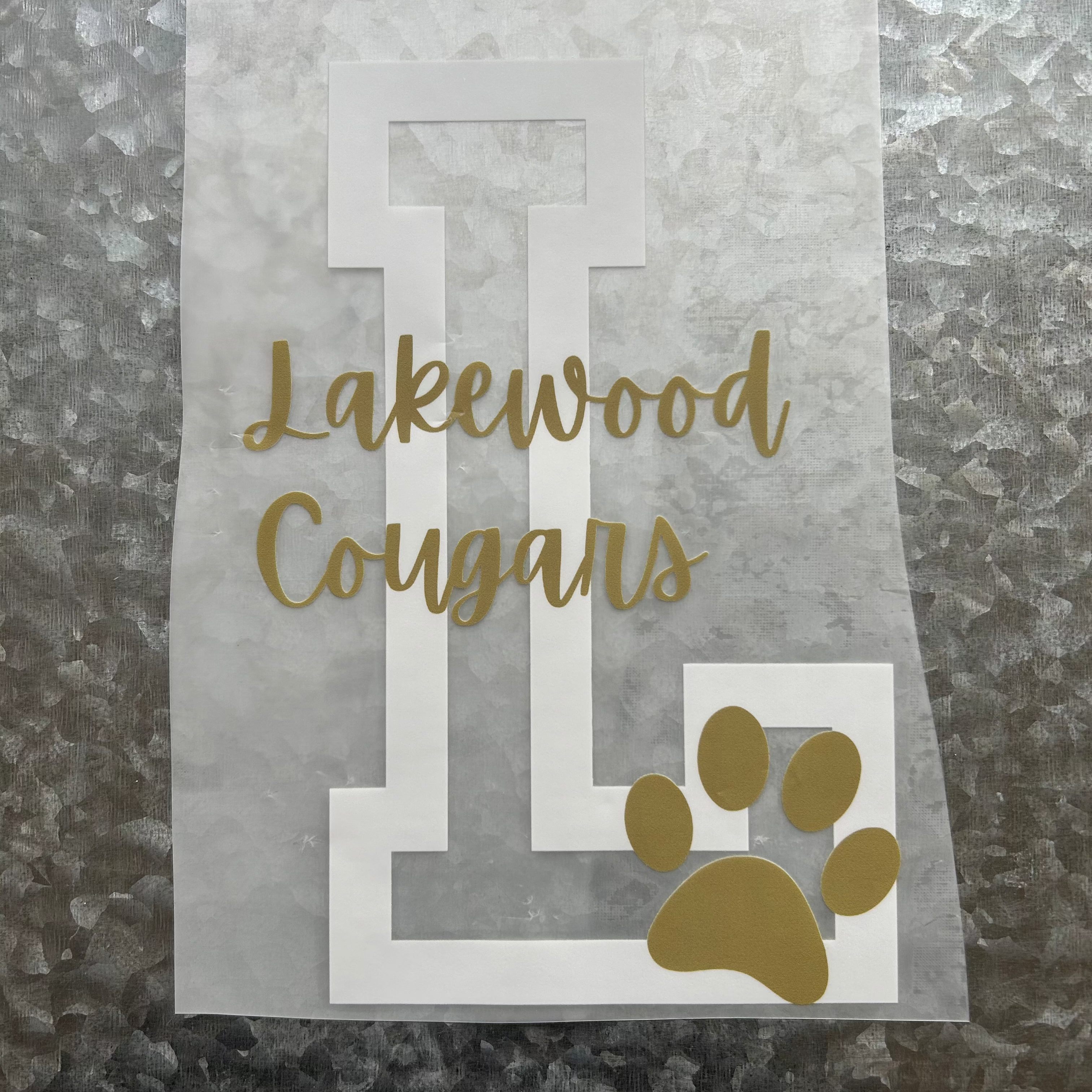 "L" Lakewood Cougars with Paw