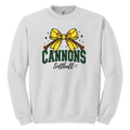 Cannons Softball Glitter Bow Crew
